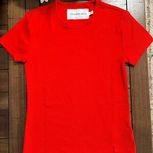 Calvin Klein Jeans Bright Red Short Sleeve Top